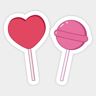 Heart and bubblegum lollipops Sticker